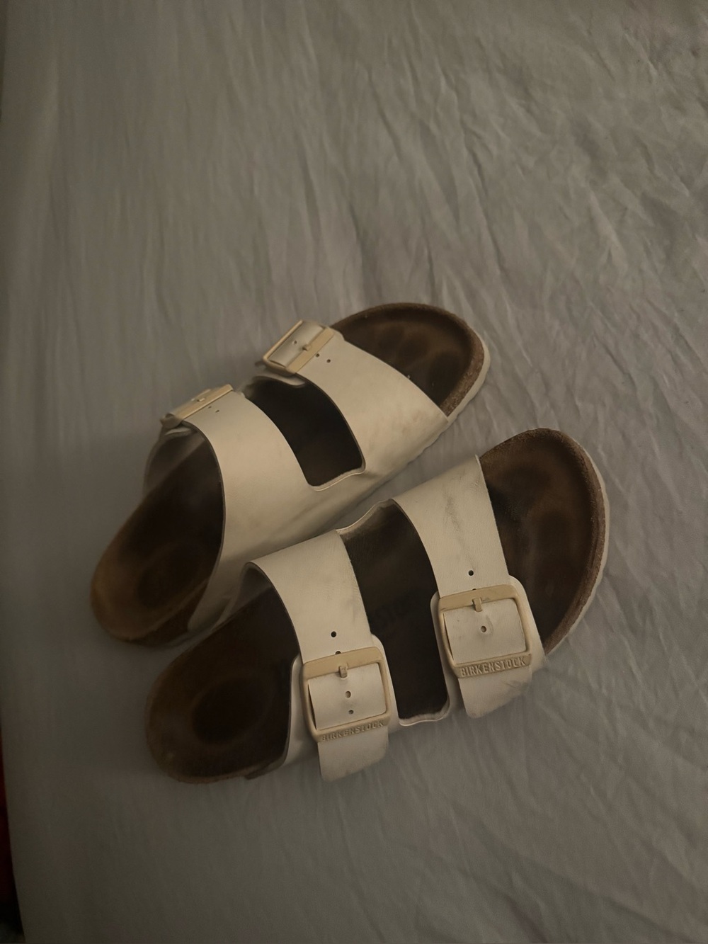Women’s cream Birkenstocks